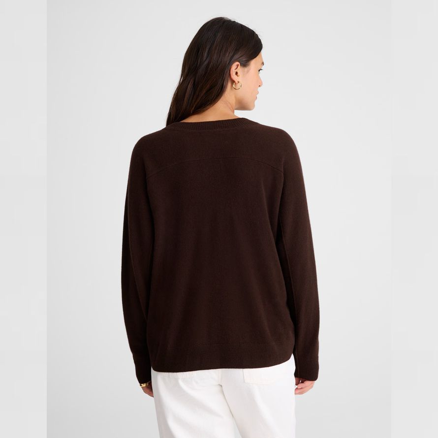 dunkelbraun damen madewell cashmere v-neck sweater
