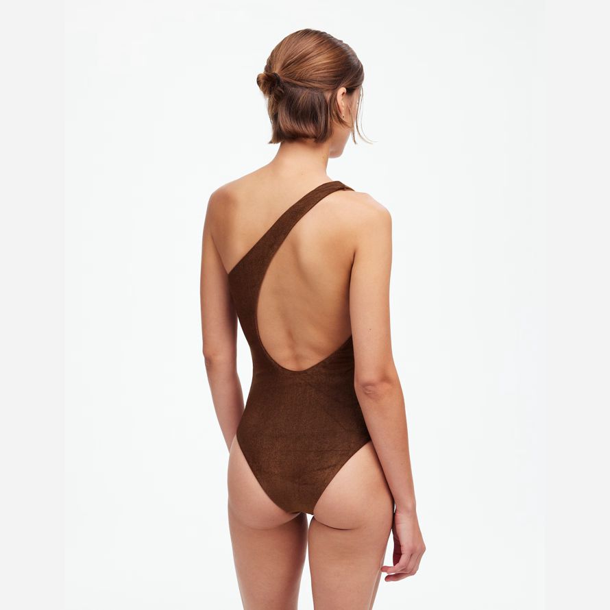 dunkelbraun damen madewell jade swimᆴ evolve one-piece swimsuit