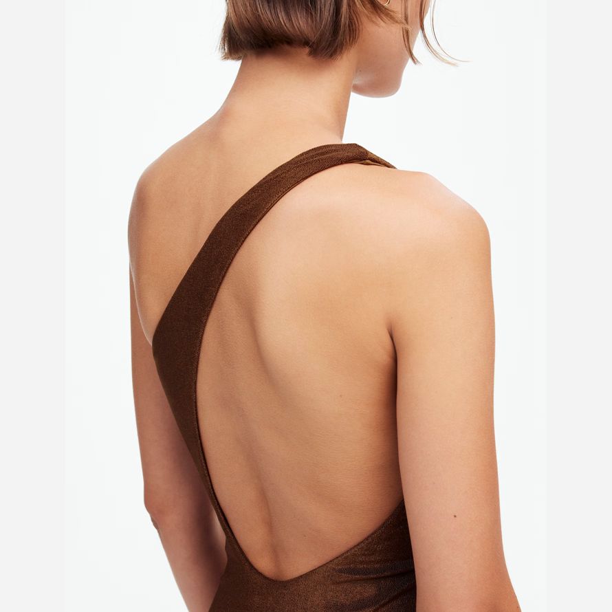 dunkelbraun damen madewell jade swimᆴ evolve one-piece swimsuit