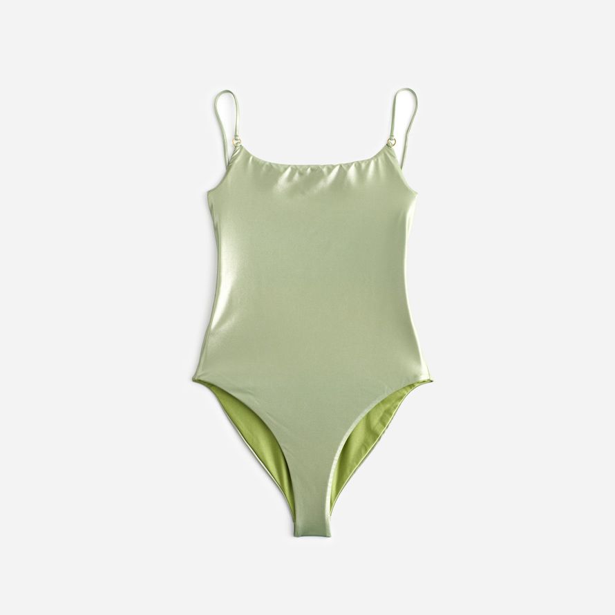 damen madewell jade swim scharnier one-piece swimsuit green