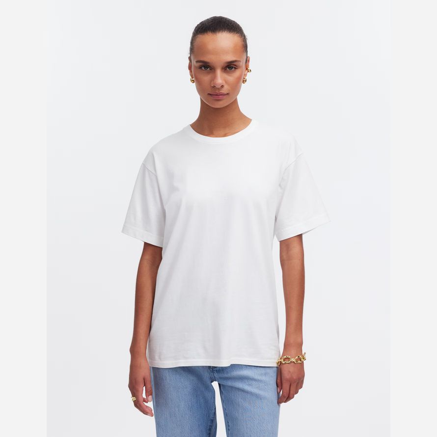 weiß damen madewell baumwolle entspannt Übergroßen t-shirts