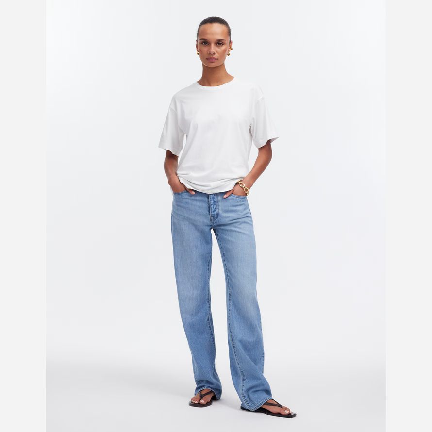 weiß damen madewell baumwolle entspannt Übergroßen t-shirts