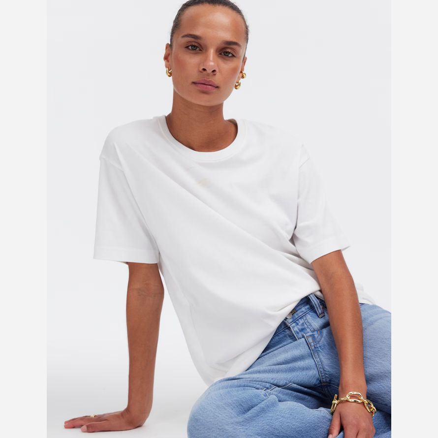 weiß damen madewell baumwolle entspannt Übergroßen t-shirts