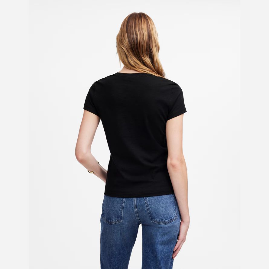 damen madewell slub perfekte v-neck t-shirts schwarz