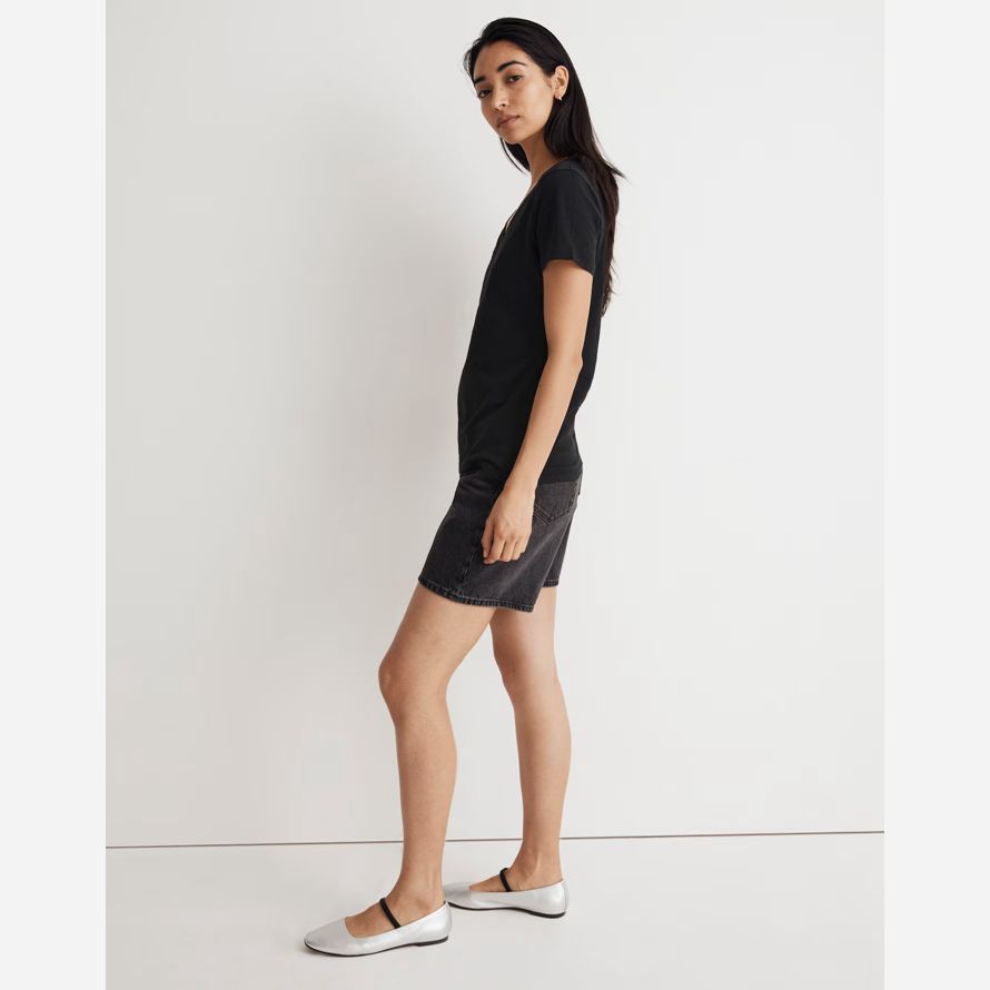 schwarz madewell whisper cotton v-neck womens t-shirts