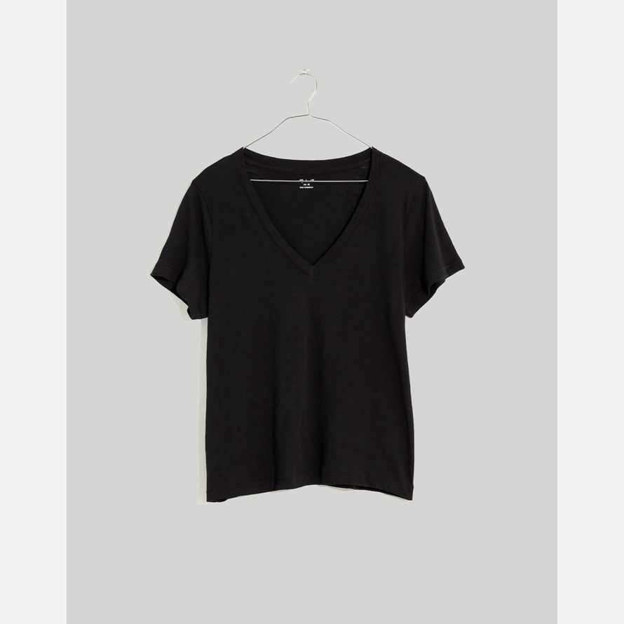 schwarz madewell whisper cotton v-neck womens t-shirts