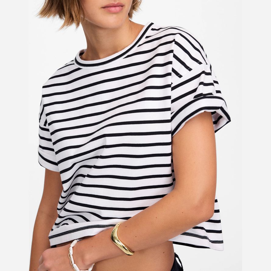 weiß schwarz madewell alltag boxy crop womens t-shirts