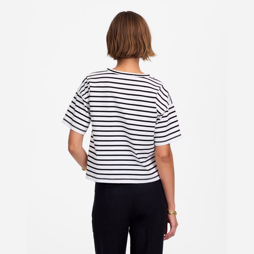 weiß schwarz madewell alltag boxy crop womens t-shirts