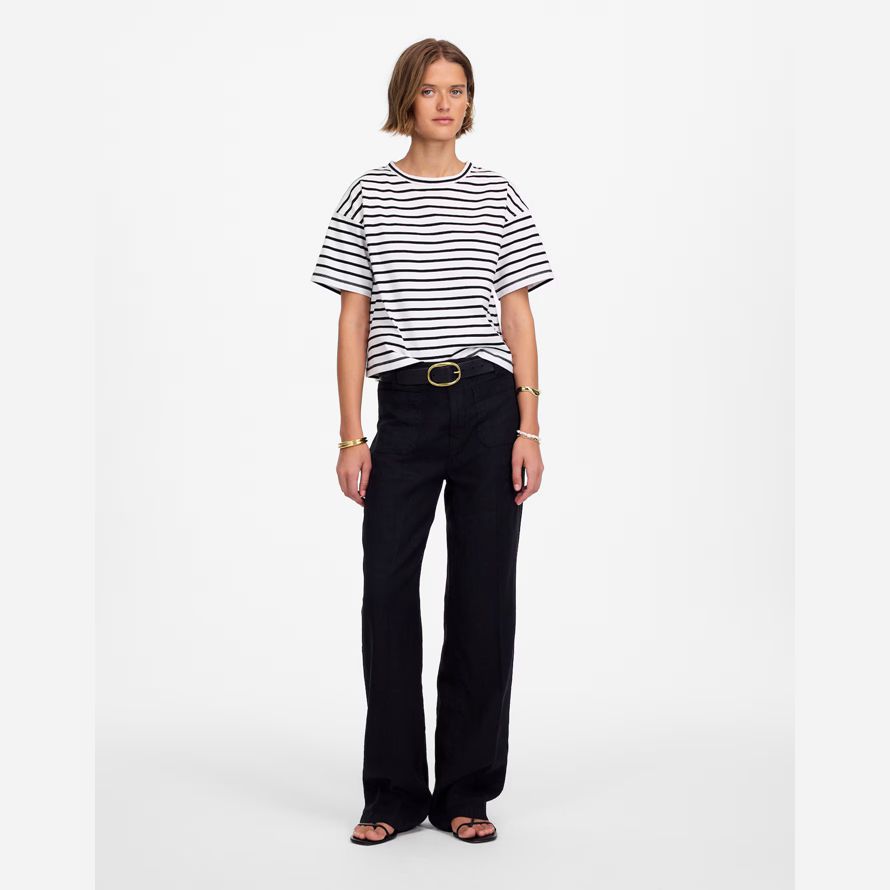 weiß schwarz madewell alltag boxy crop womens t-shirts