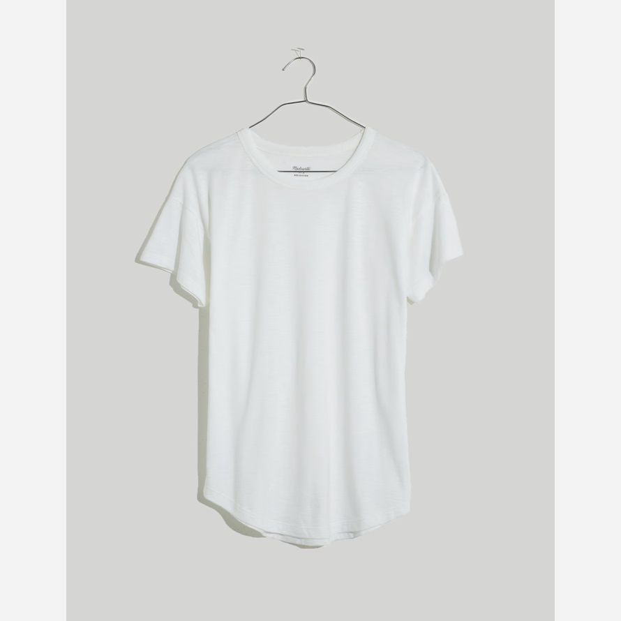 weiße madewell whisper cotton v-neck womens t-shirts