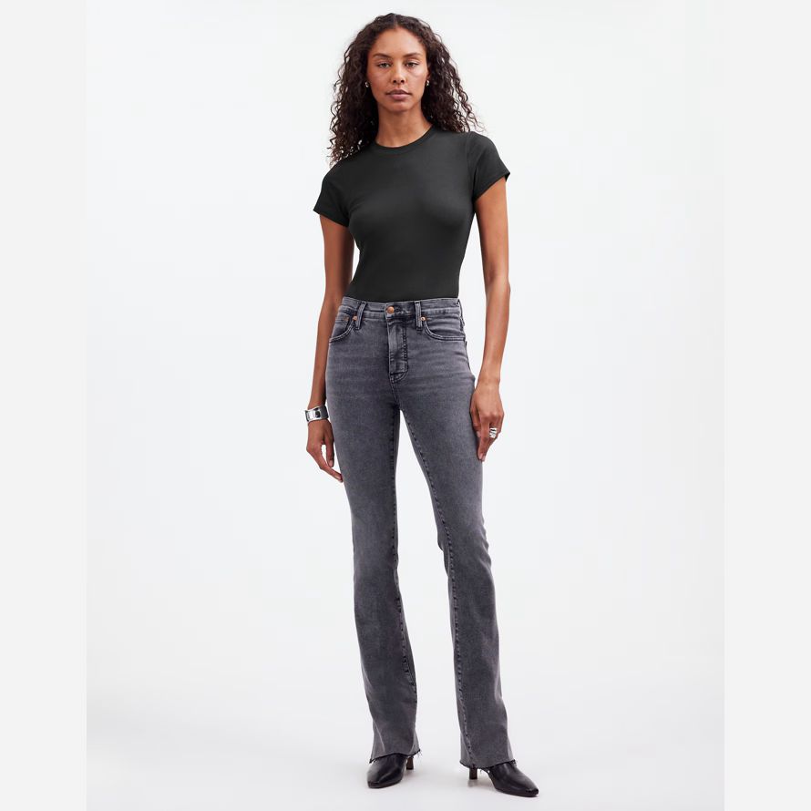schwarz madewell regenerative cotton ribbed crewneck frauen t-shirts