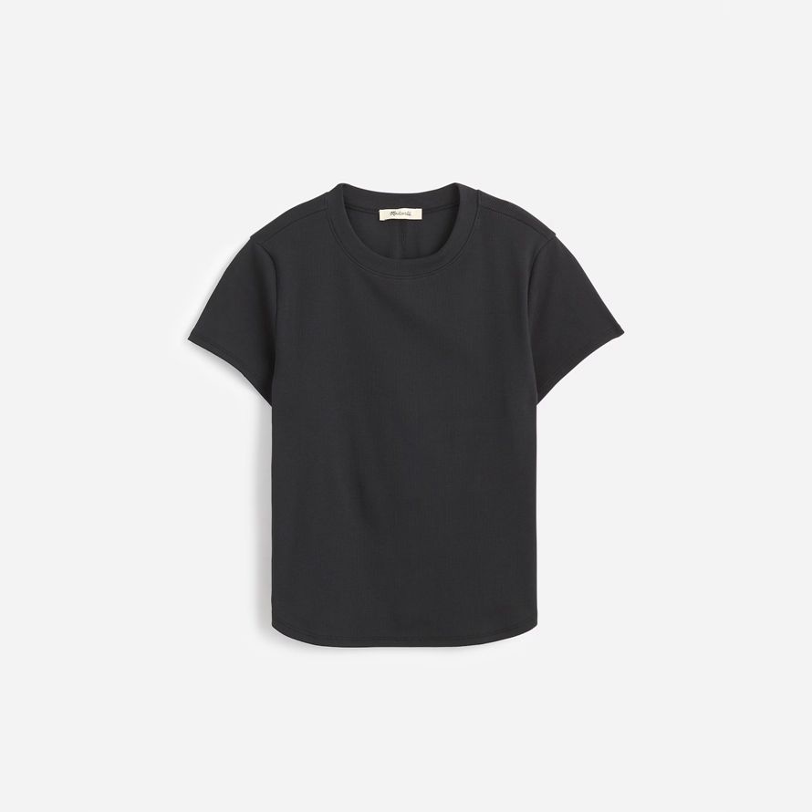 schwarz madewell regenerative cotton ribbed crewneck frauen t-shirts