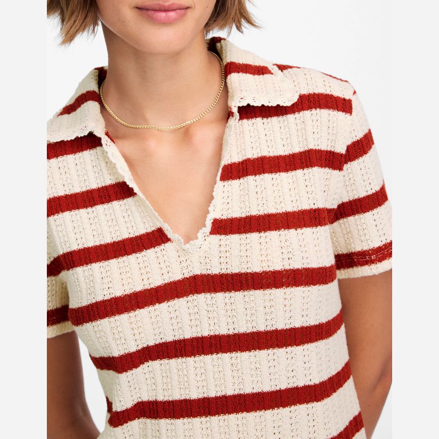 rot beige damen madewell crochet-knit v-neck sweater t-shirts