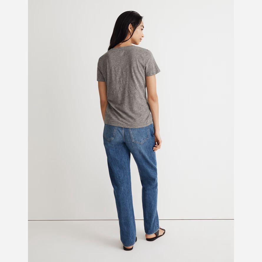 madewell whisper cotton v-neck damen t-shirts grau