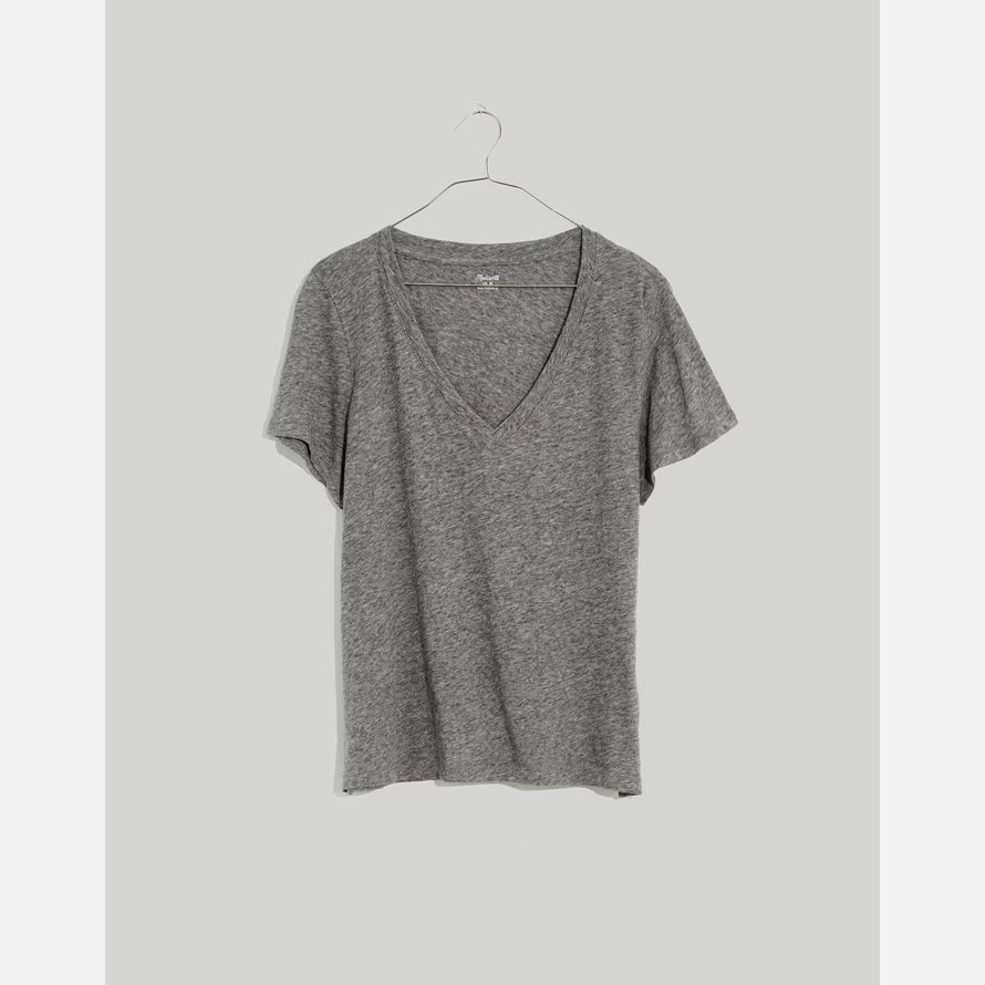 madewell whisper cotton v-neck damen t-shirts grau