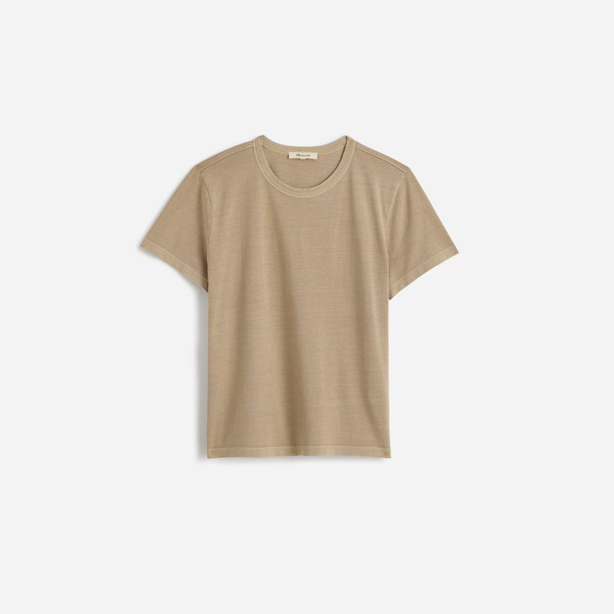 madewell cotton perfekte crewneck frauen t-shirts khaki