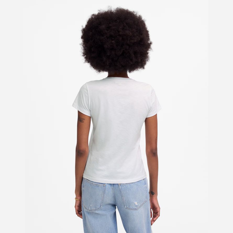madewell slub perfekte v-ausschnitt frauen t-shirts weiß
