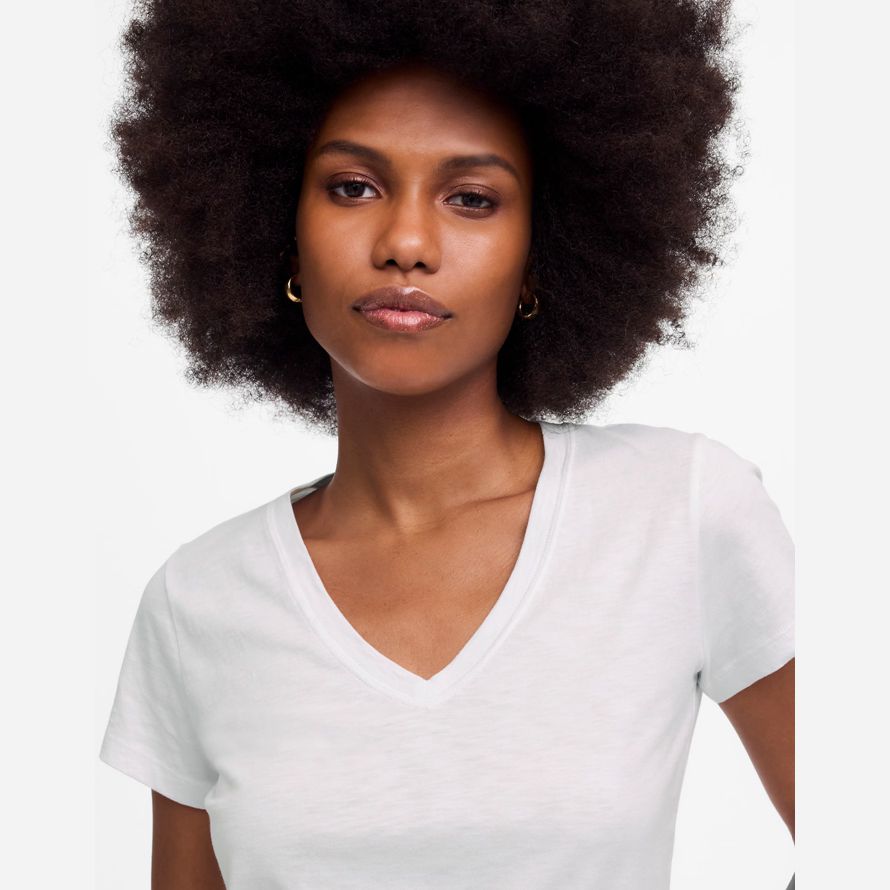 madewell slub perfekte v-ausschnitt frauen t-shirts weiß
