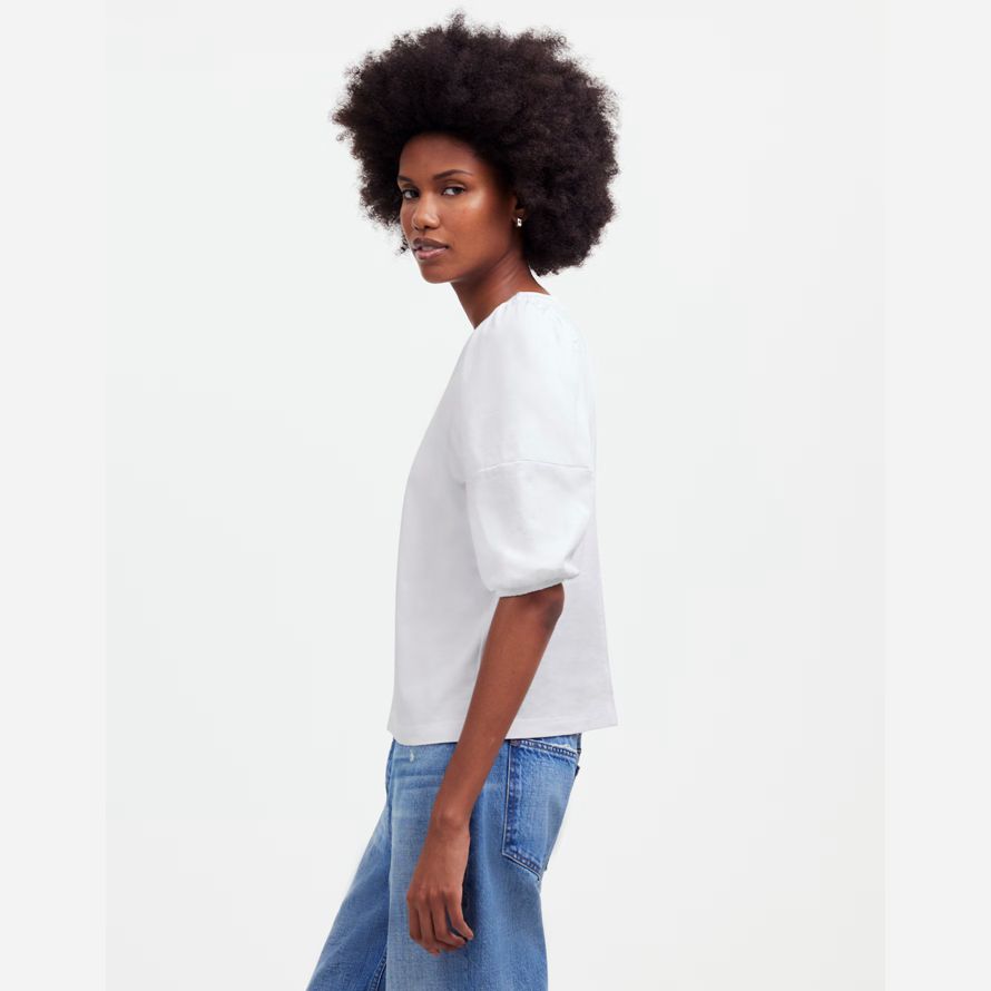 damen madewell puff-sleeve t-shirts white