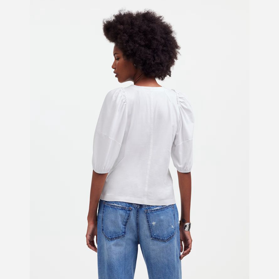 damen madewell puff-sleeve t-shirts white