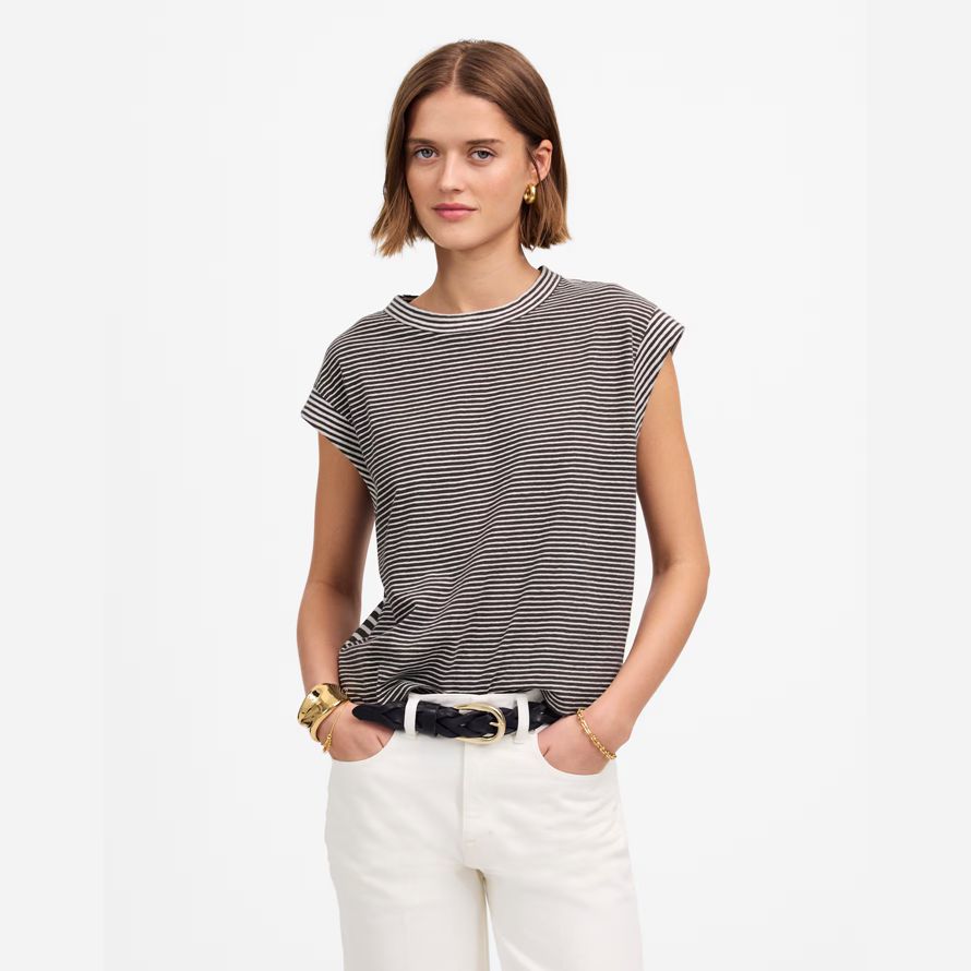 madewell boxy muskel frauen t-shirts schwarz weiß