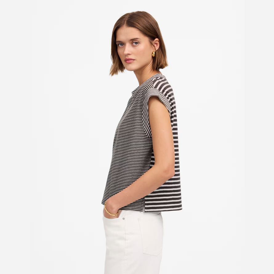 madewell boxy muskel frauen t-shirts schwarz weiß