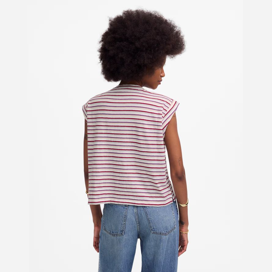 madewell boxy muskel frauen t-shirts beige rot lila