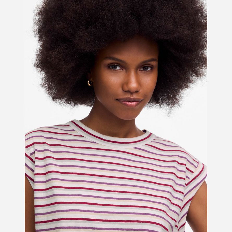 madewell boxy muskel frauen t-shirts beige rot lila