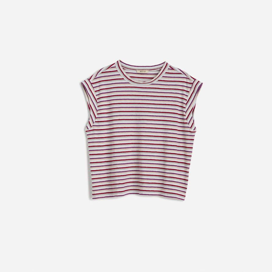 madewell boxy muskel frauen t-shirts beige rot lila