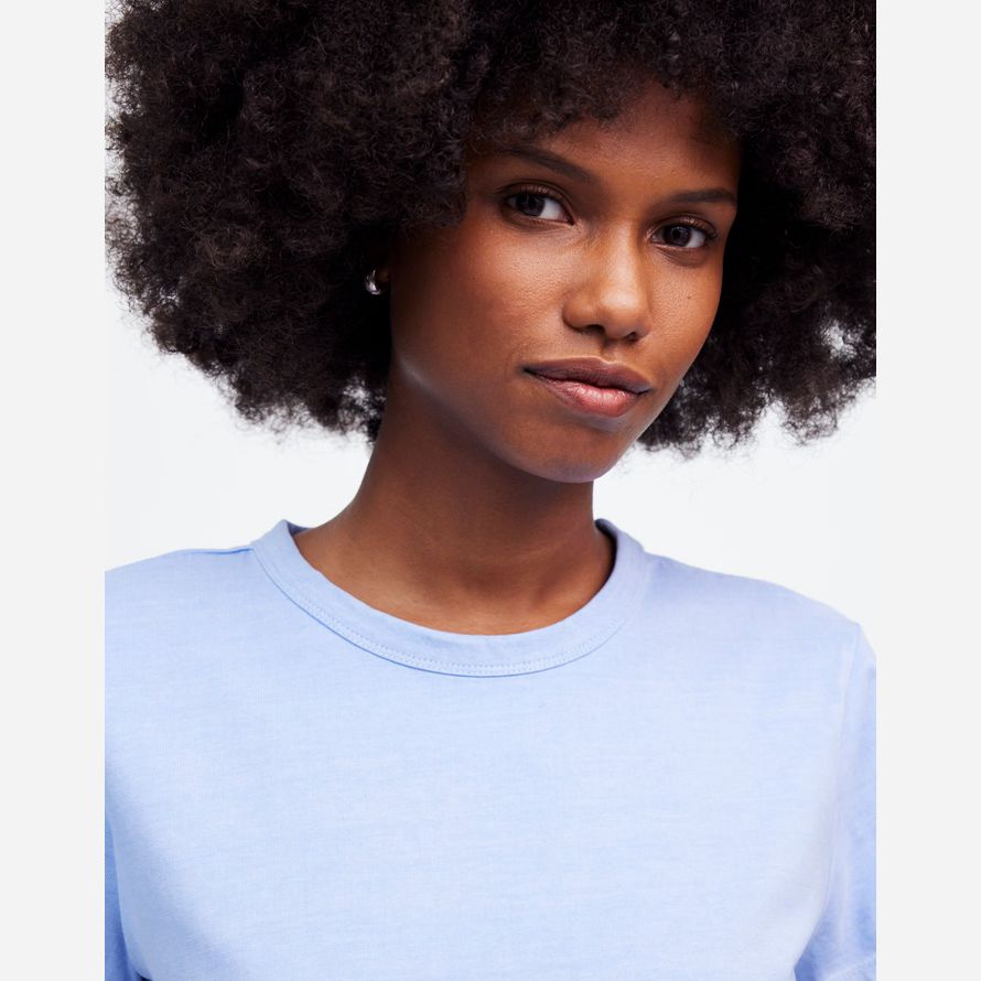 madewell cotton perfekte crewneck frauen t-shirts blau