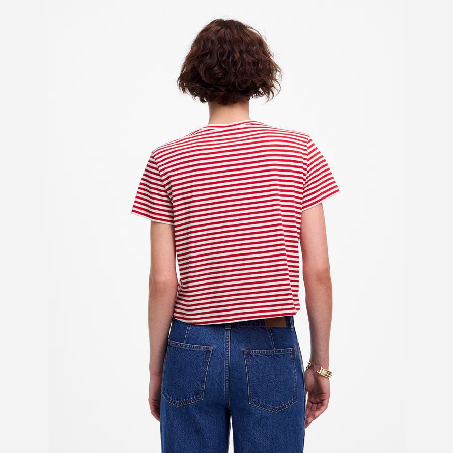 rot weiß damen madewell slub boxy-ernte-t-shirts