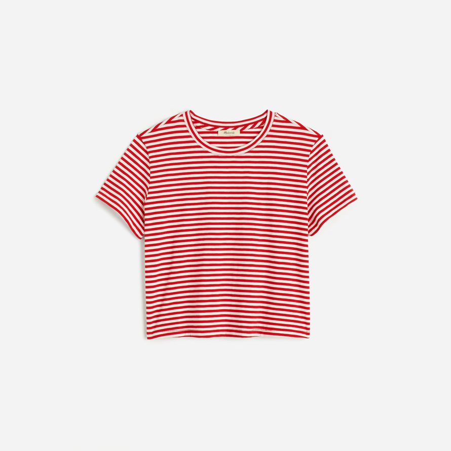 rot weiß damen madewell slub boxy-ernte-t-shirts