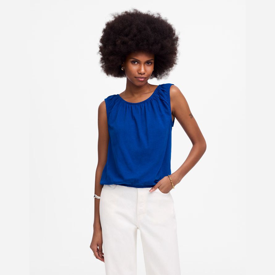 madewell boatneck bubble womens t-shirts blau