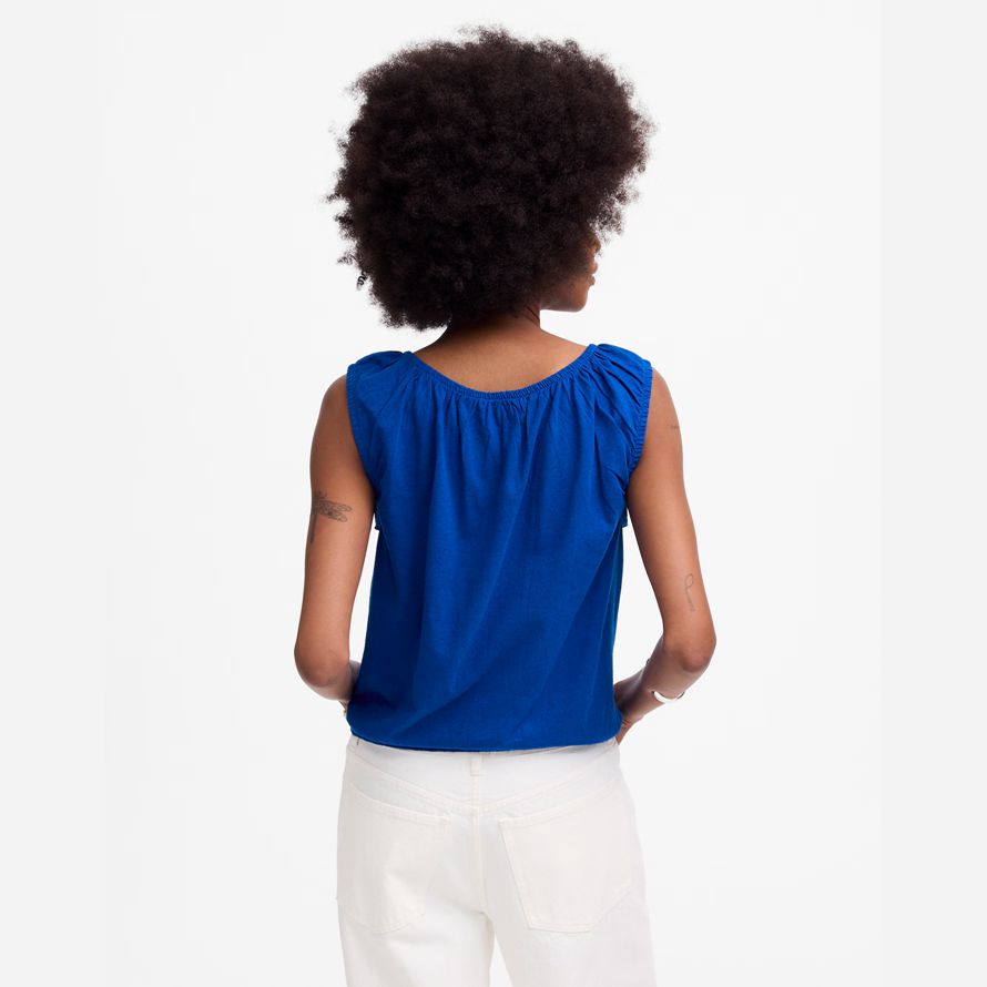 madewell boatneck bubble womens t-shirts blau