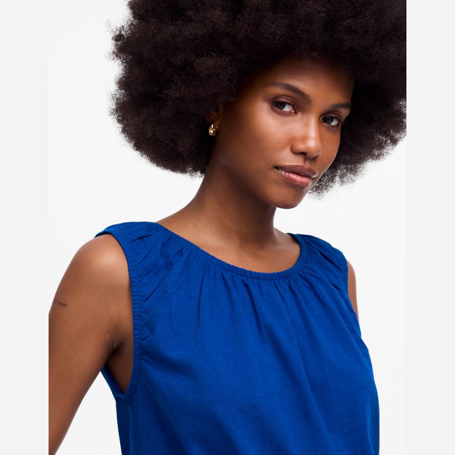 madewell boatneck bubble womens t-shirts blau