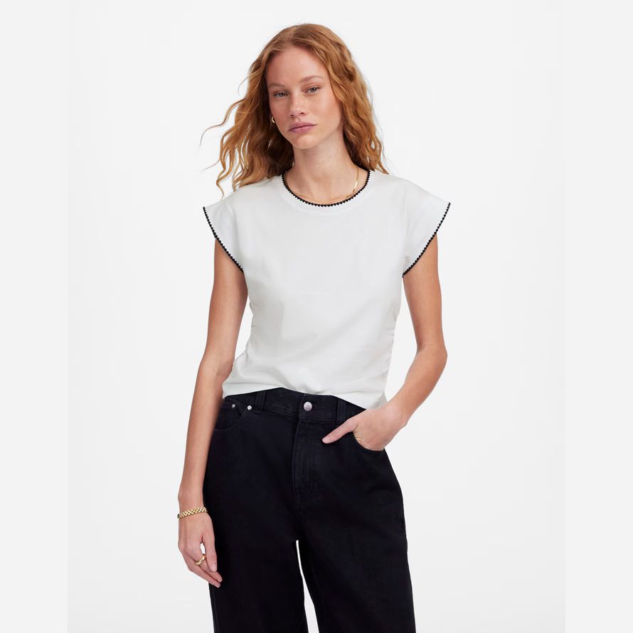 weiße madewell seite-cinch-muskel-womens t-shirts