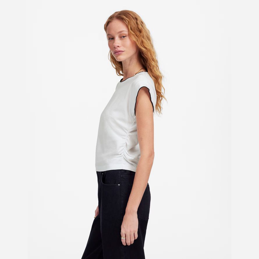 weiße madewell seite-cinch-muskel-womens t-shirts