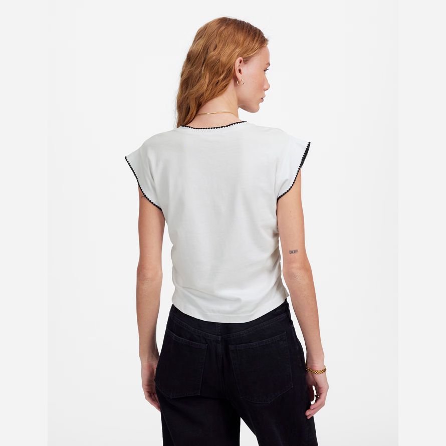 weiße madewell seite-cinch-muskel-womens t-shirts