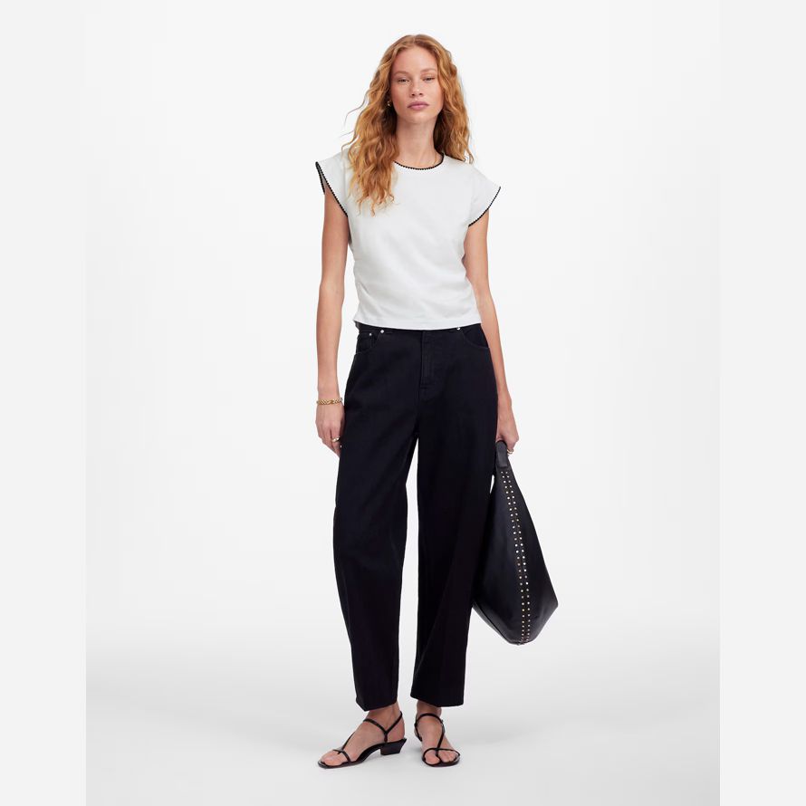 weiße madewell seite-cinch-muskel-womens t-shirts