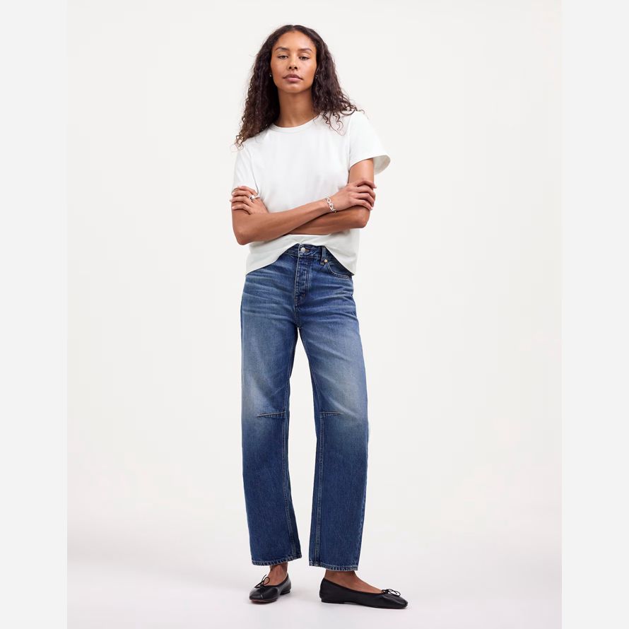 weiß damen madewell cotton perfekte crewneck t-shirts