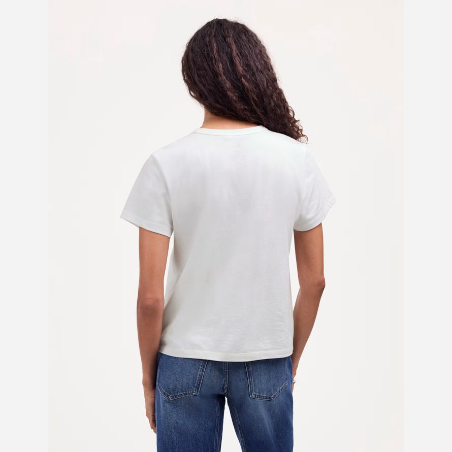 weiß damen madewell cotton perfekte crewneck t-shirts