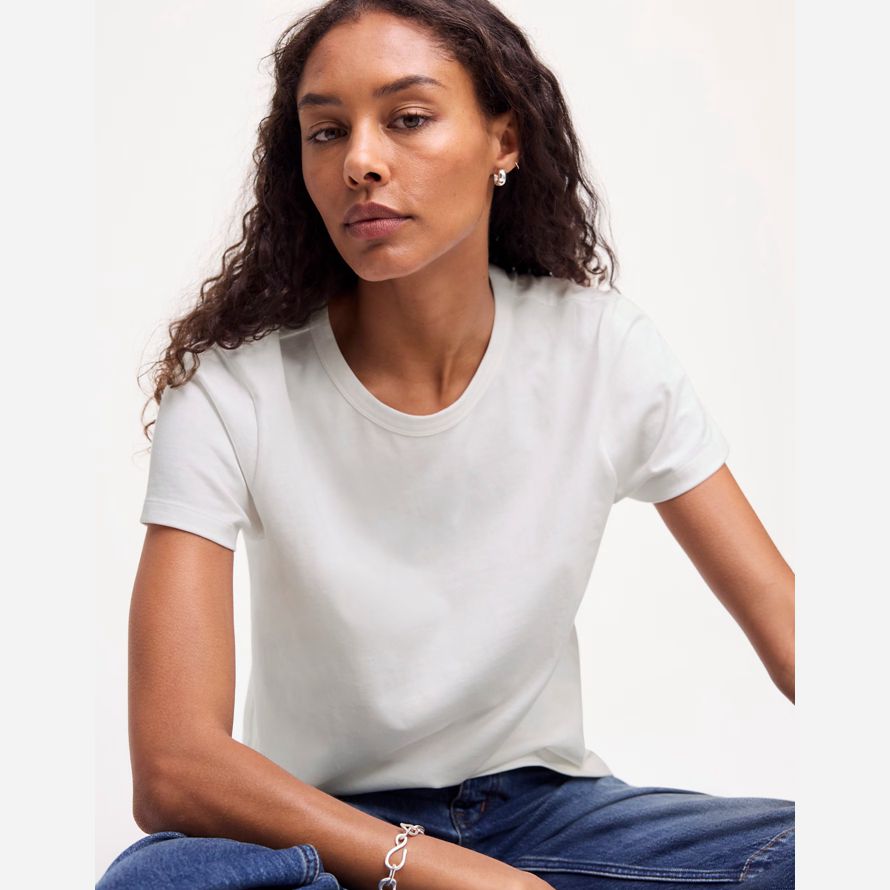 weiß damen madewell cotton perfekte crewneck t-shirts