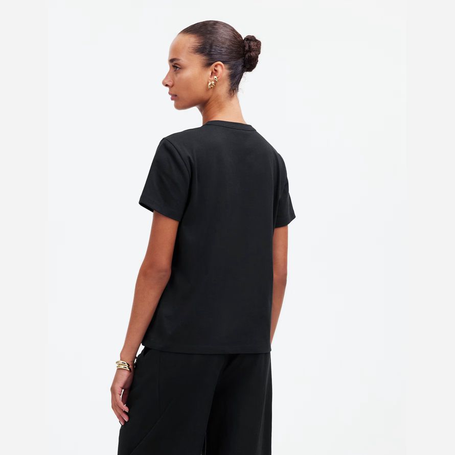 black womens madewell cotton perfekte crewneck t-shirts