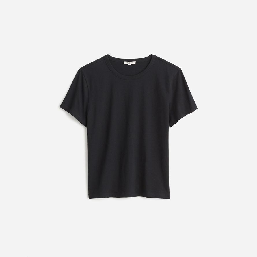 black womens madewell cotton perfekte crewneck t-shirts