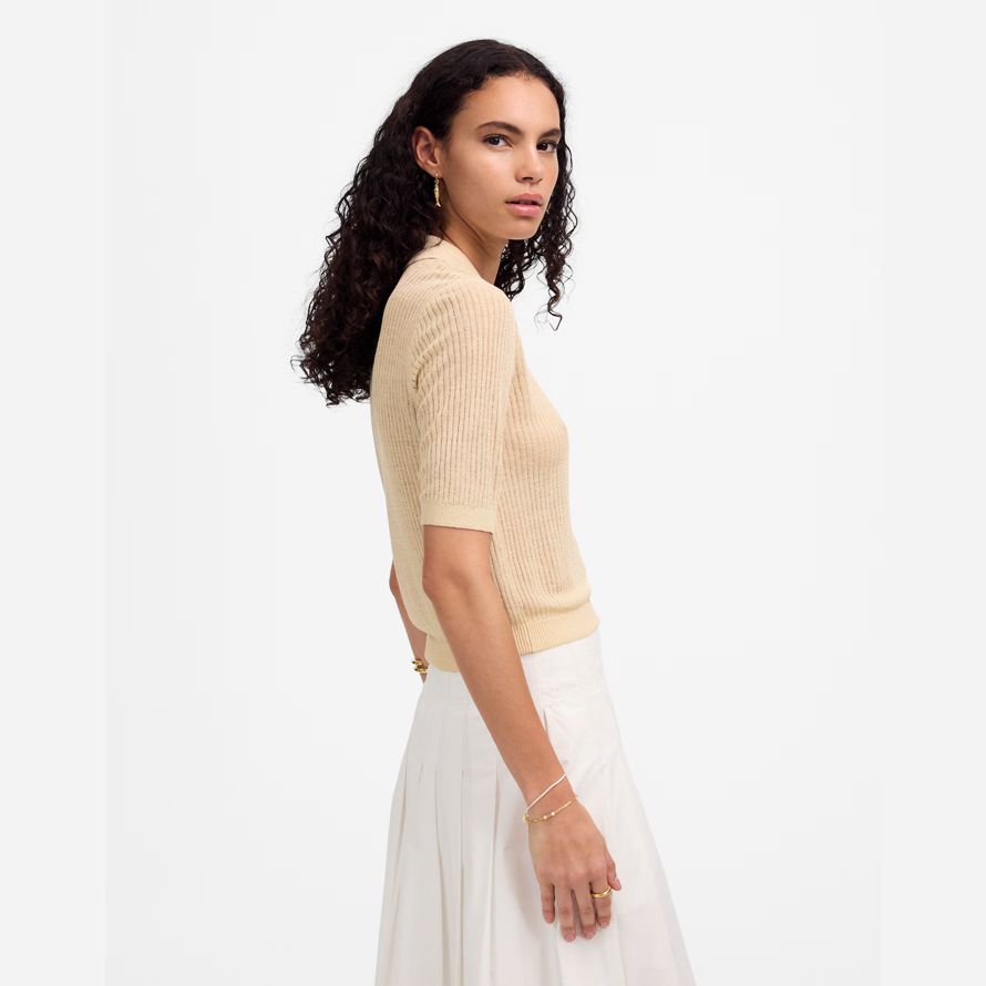 creme madewell kurzarm-polo-pullover womens t-shirts