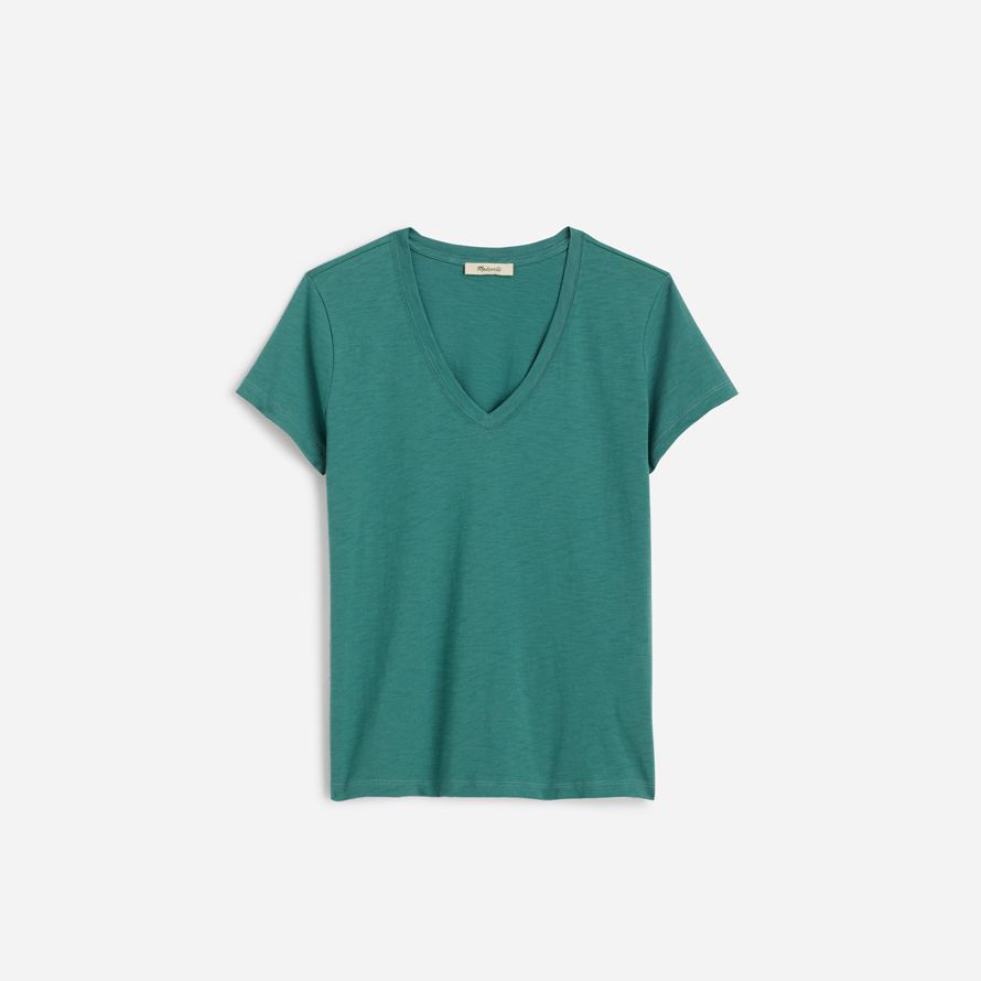 madewell grün slub perfekte v-neck womens t-shirts