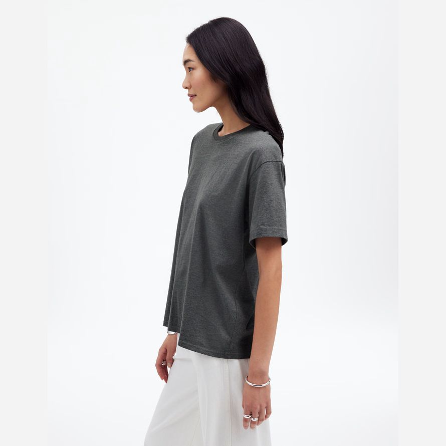 damen madewell cotton relaxed oversized t-shirts dark grey