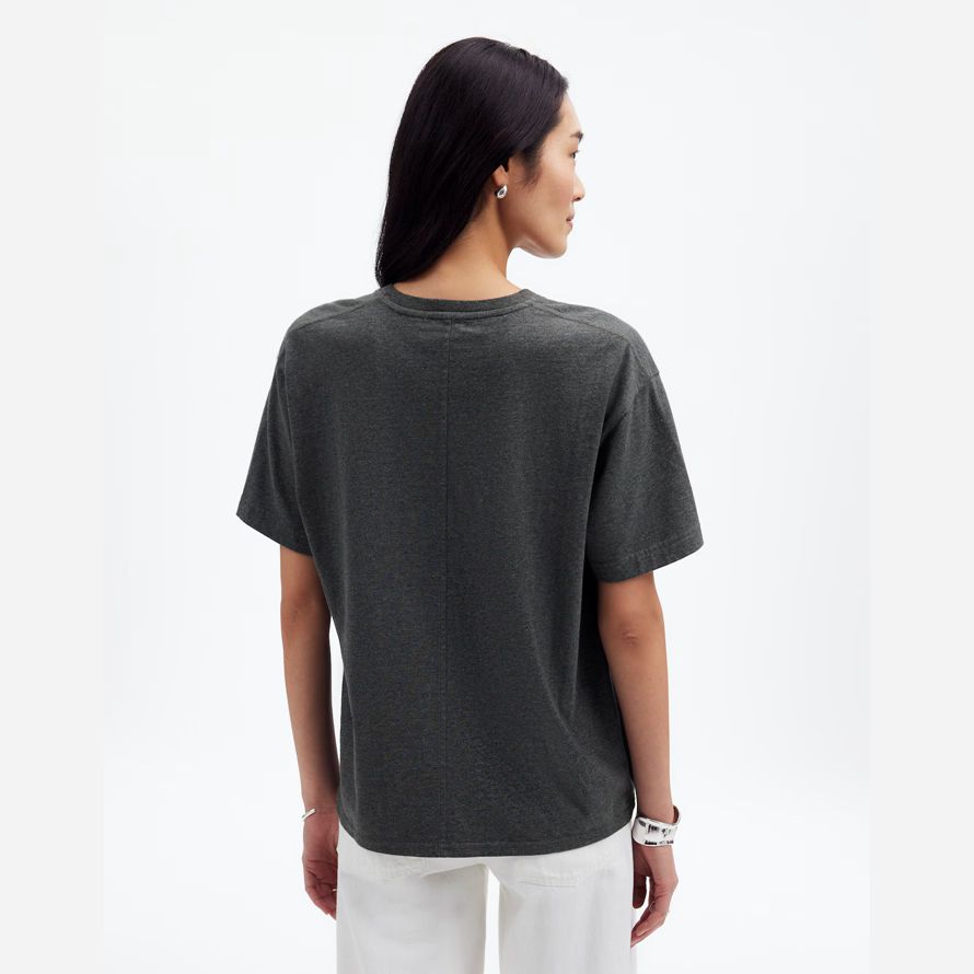 damen madewell cotton relaxed oversized t-shirts dark grey