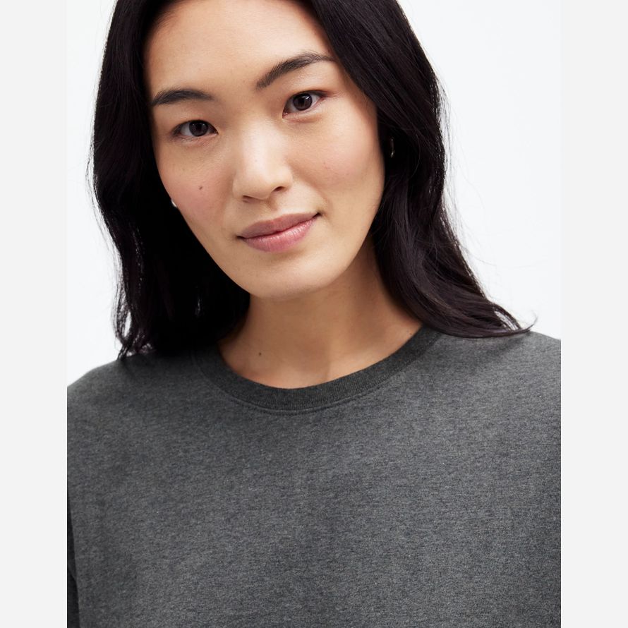 damen madewell cotton relaxed oversized t-shirts dark grey