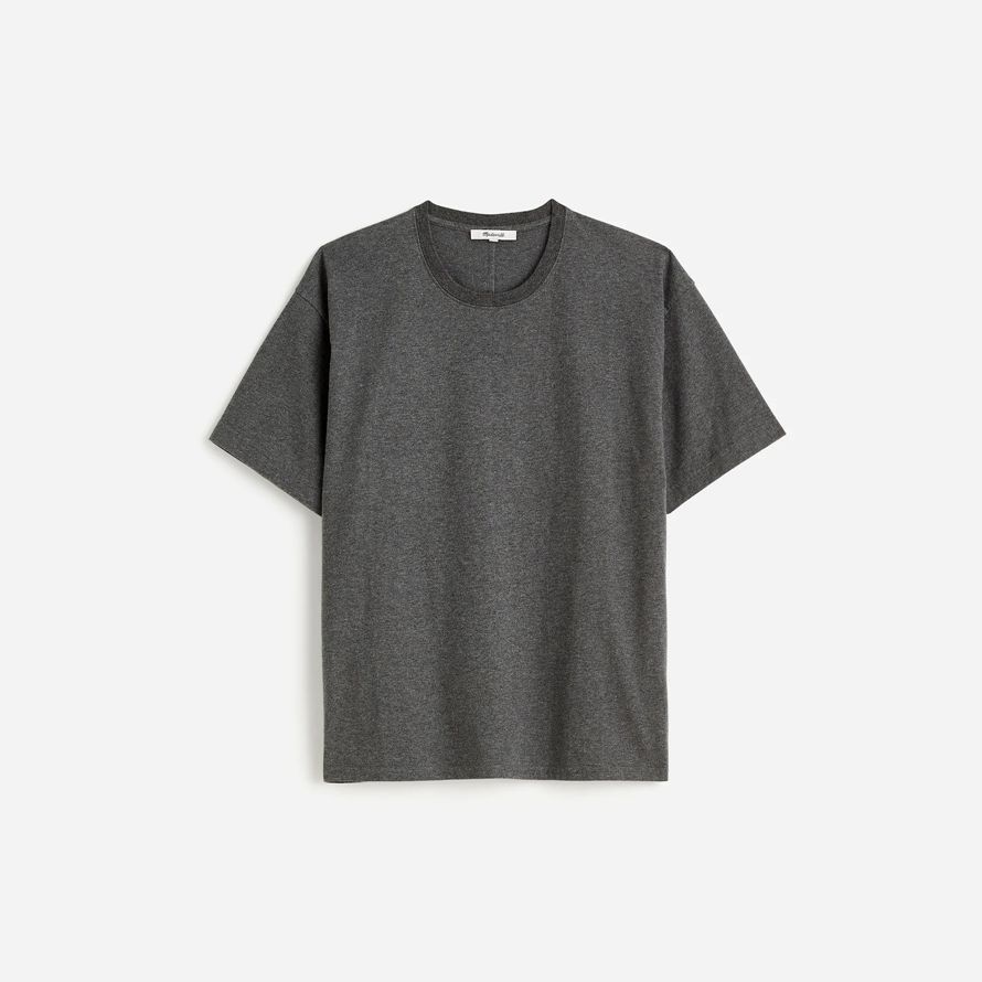 damen madewell cotton relaxed oversized t-shirts dark grey
